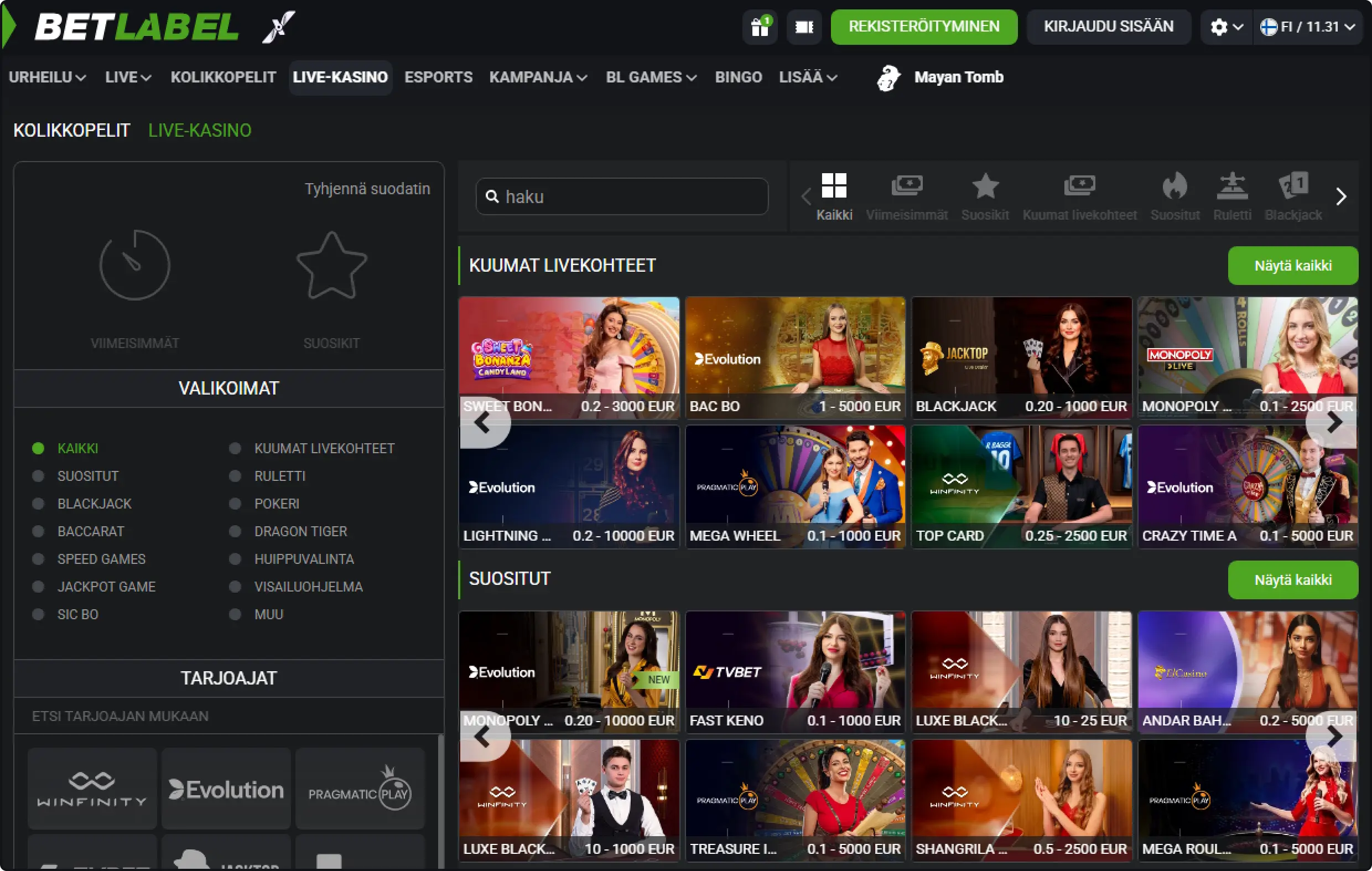 BetLabel verkkosivusto BetLabel verkkosivusto